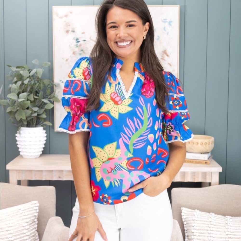 Vibrant Floral Women's Blouse